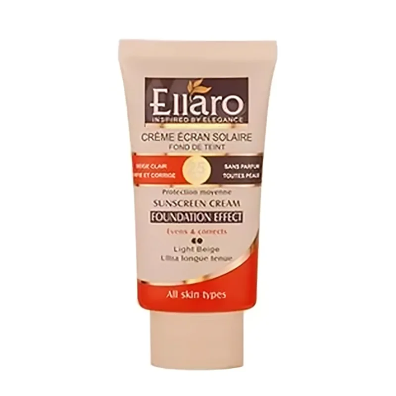 کرم ضد آفتاب spf25 کرم پودری انواع پوست بژ طبیعی الارو