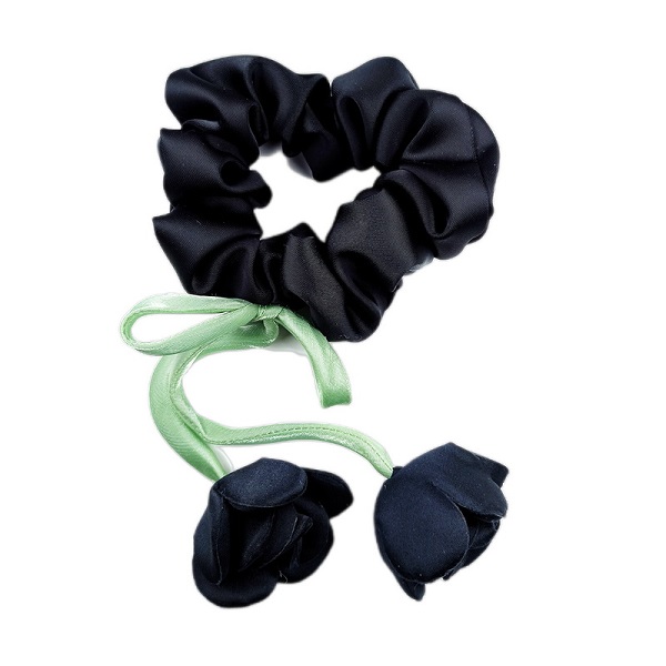 کش مو اسکرانچی مجلسی با آویز لاله کد 2067