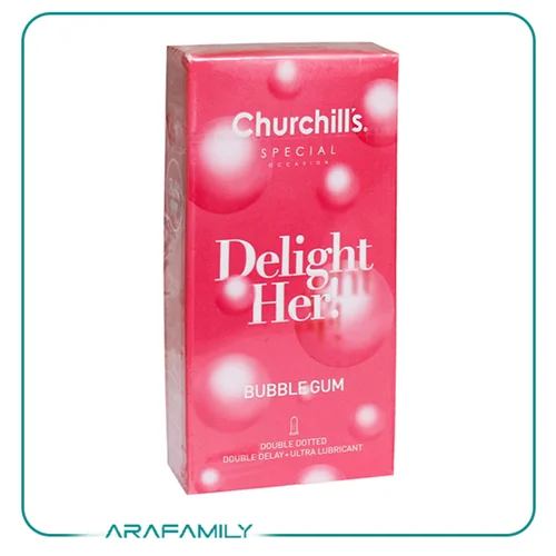 کاندوم دیلایت هر چرچیلز با اسانس آدامس بادکنکی 12 عدد