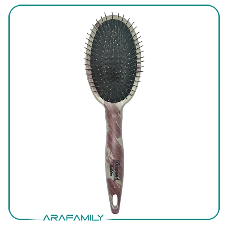 برس مو دسته گرد بیضی گلدن دیاموند عکس دار  دولچه گابانا سوزن فلزی