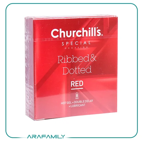 کاندوم خاردار و شیاردار تاخیری دوبل چرچیلز قرمز