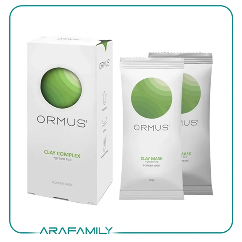 ماسک صورت اورموس ormus مدل کمپلکس خاک رس چای سبز جو دوسر