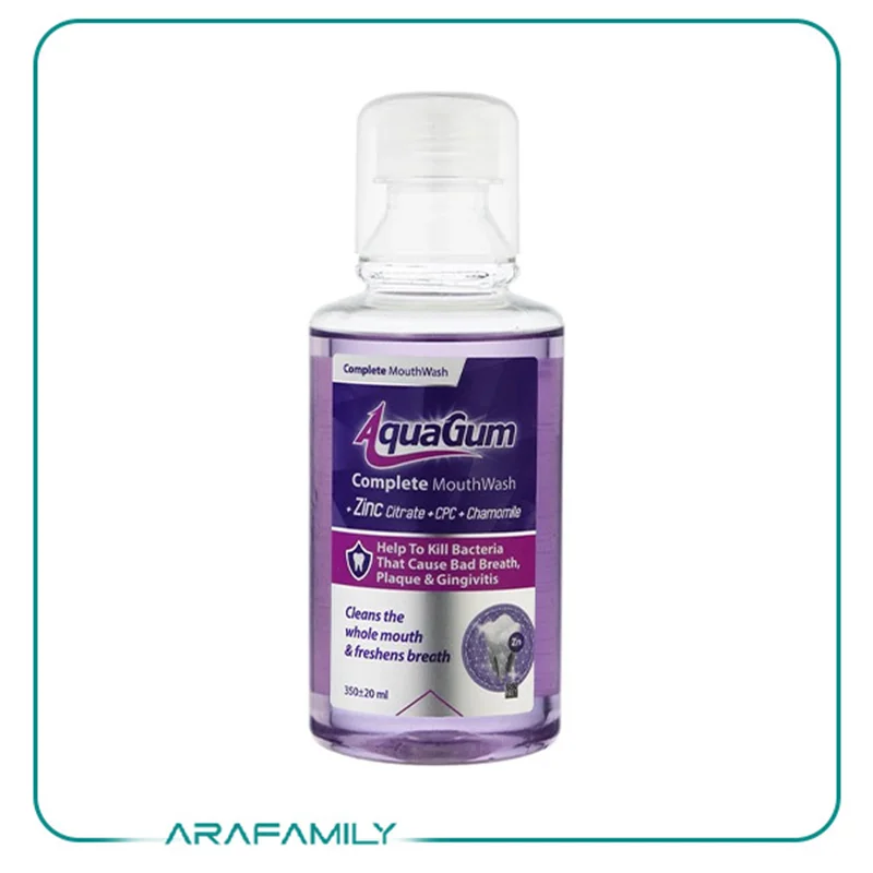 دهان شویه آکوا گام مدل Zinc citrate حجم 350 میلی لیتر