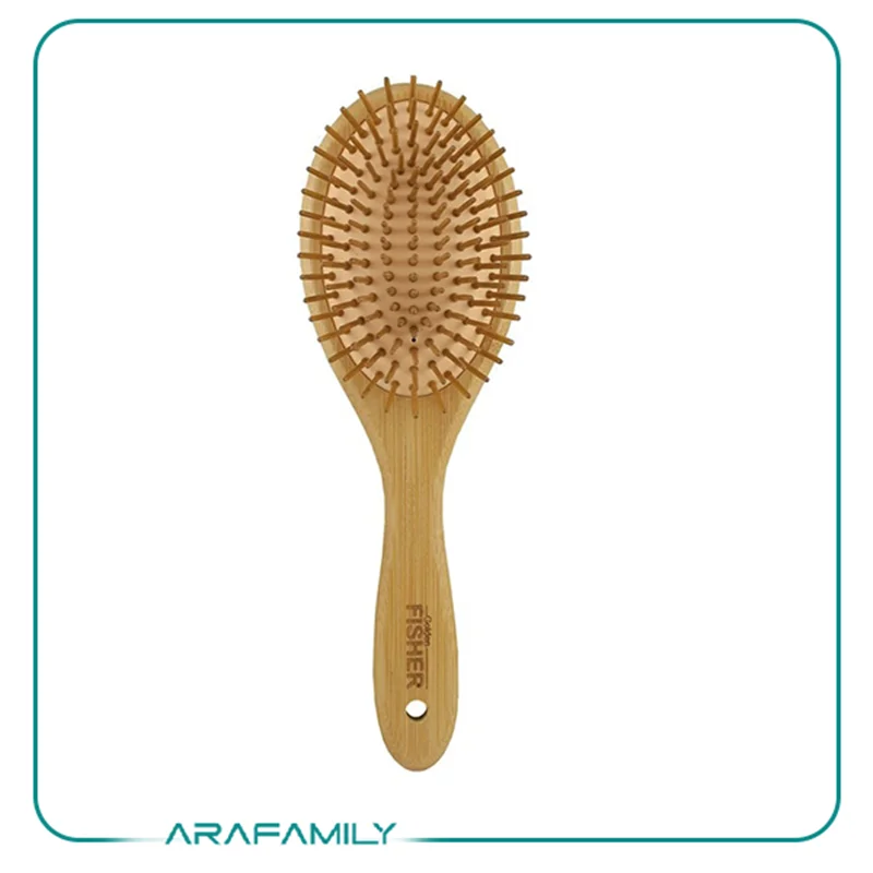 برس مو تخت بامبو سوزن چوبی بیضی بزرگ گلدن فیشر Golden Fisher کد F-51