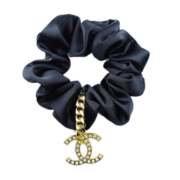 کش مو اسکرانچی مجلسی یراق دار طرح CHANEL کد 2048