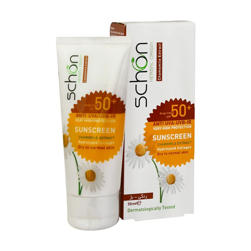 کرم ضد آفتاب شون ⁺SPF۵۰ پررنگ مناسب پوست های معمولی تا خشک ۵۰ میلی لیتر